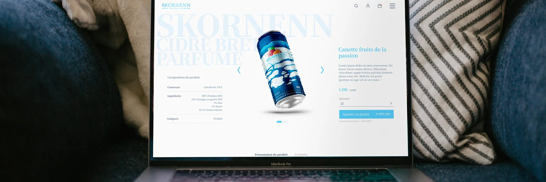 Mockup of Skornenn website on laptop